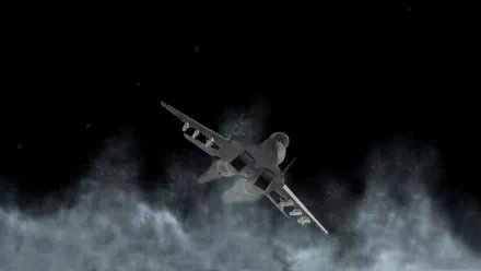 A high-definition wallpaper from Call of Duty 4: Modern Warfare, featuring a military aircraft flying through a dramatic cloud-filled sky.