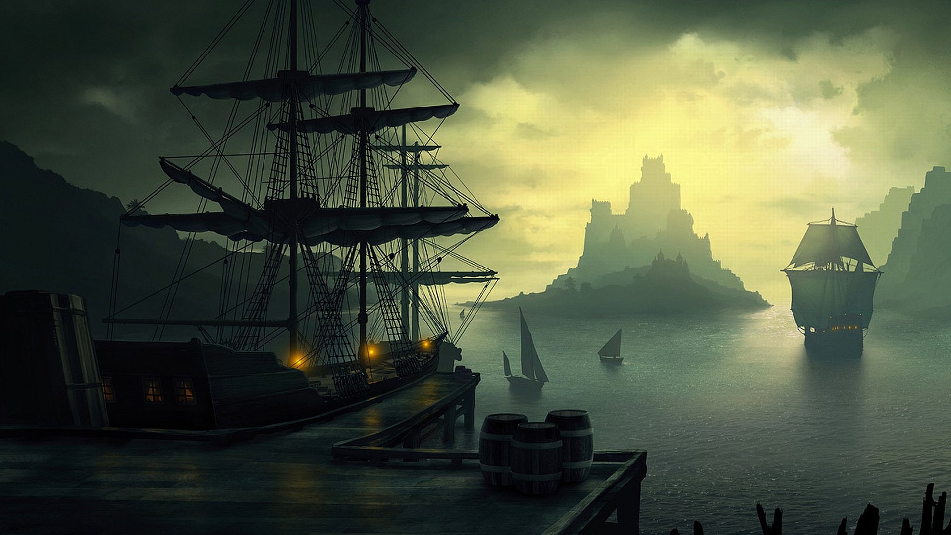 Fantasy Ship HD Wallpaper