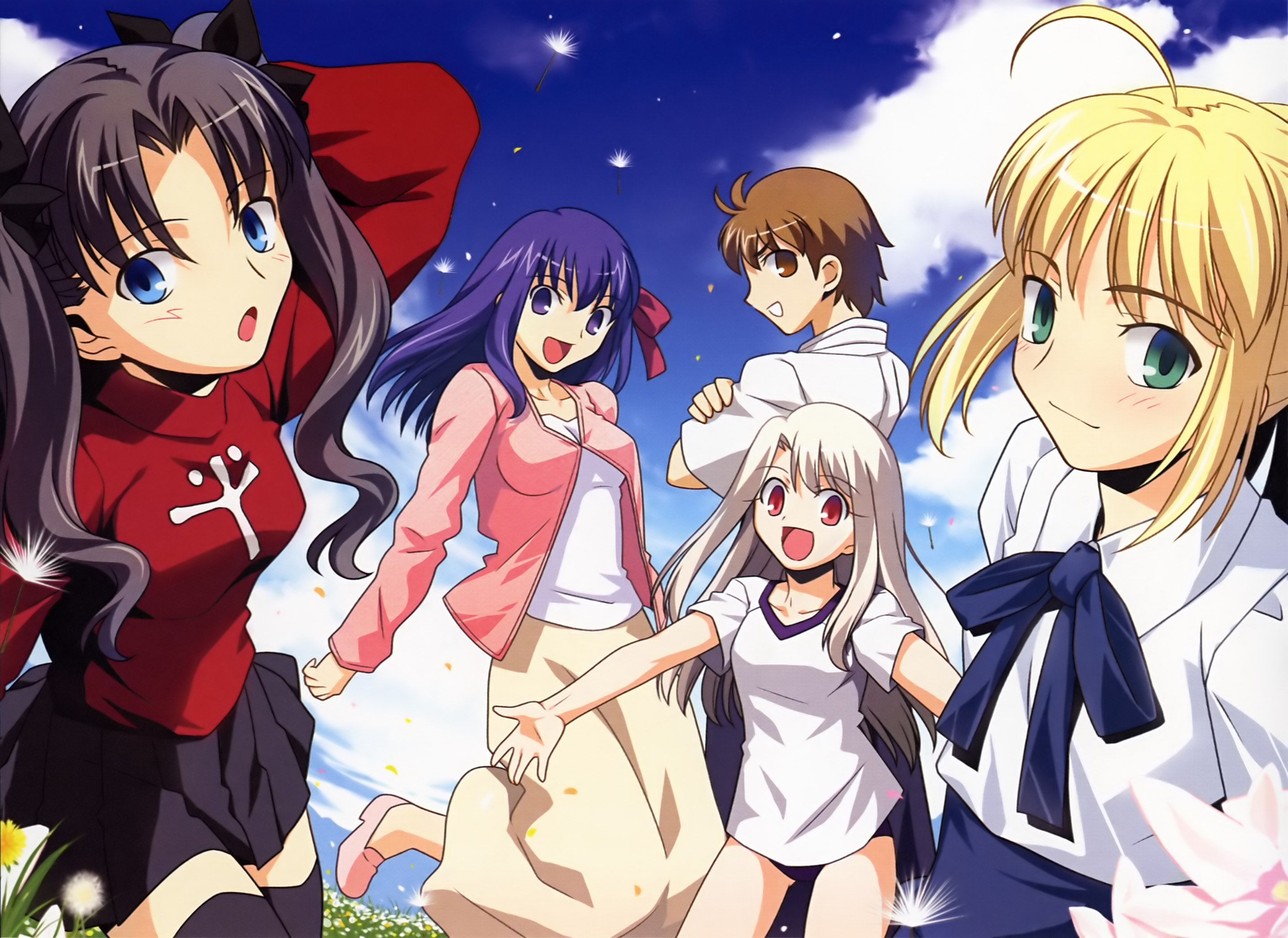 Fate/Stay Night Legends: Rin, Sakura, Saber & Illyasviel HD Wallpaper