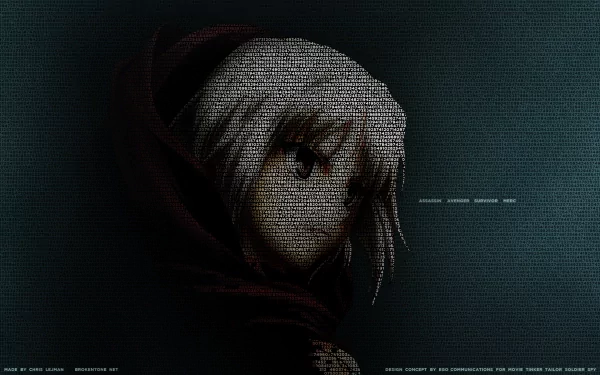 HD PC desktop wallpaper featuring an anime character from Canaan, showcasing a close-up of a white-haired figure with a dark, textured background.