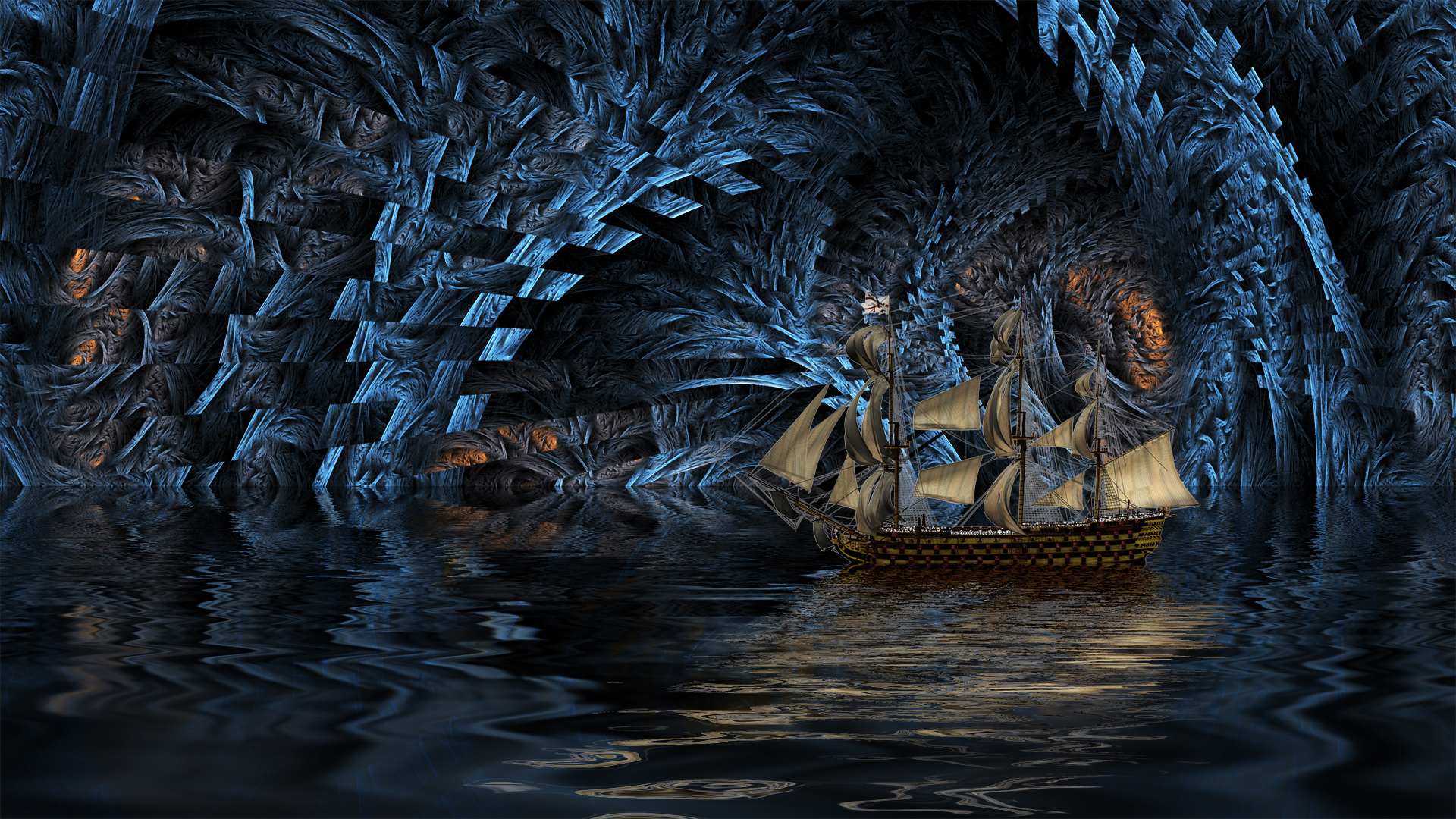 Fantasy Ship HD Wallpaper by Frankief