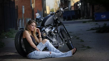 woman Girls & Motorcycles HD Desktop Wallpaper | Background Image