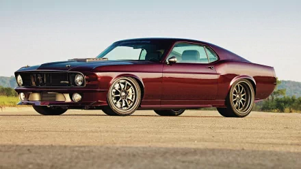 A stunning classic Ford muscle car, featuring a sleek design and bold color, captured in a high-definition setting, showcasing the essence of hot rod culture.