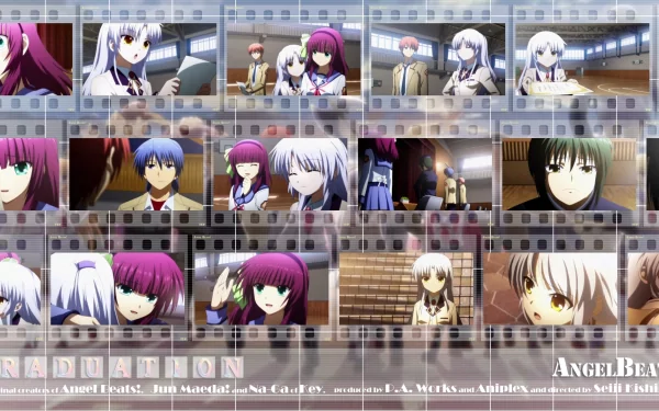 Hinata Hideki Ayato Naoi Yuri Nakamura Kanade Tachibana Anime Angel Beats! HD Desktop Wallpaper | Background Image