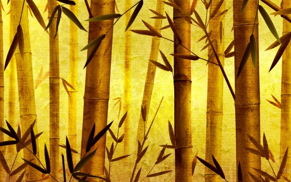 Artístico Oriental Bambú Planta Fondo de pantalla HD | Fondo de Escritorio