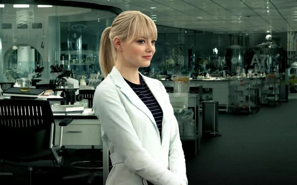 A scene from The Amazing Spider-Man, featuring a character in a lab setting, showcasing a sleek design as a high-definition PC desktop wallpaper and background.