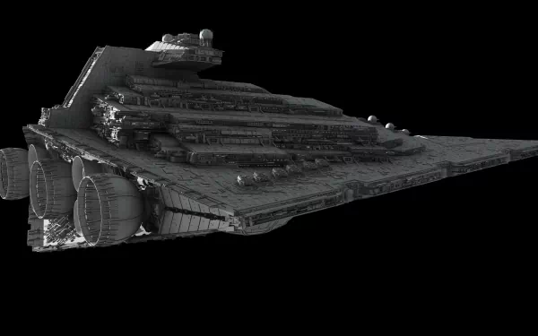 4K Ultra HD PC desktop wallpaper featuring a detailed Star Wars movie Star Destroyer against a black background.