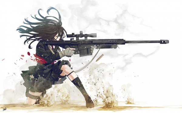 Anime Women Girls & Guns HD Wallpaper | Background Image