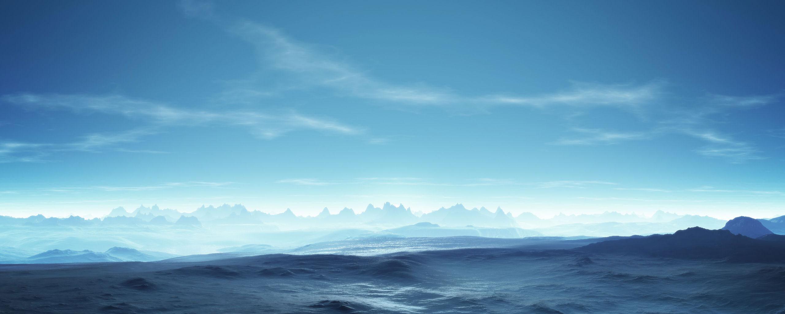 Ocean waves crashing against majestic mountains in a serene seascape.