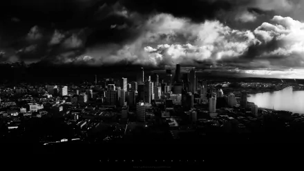  A Stormy Seattle in Black and White