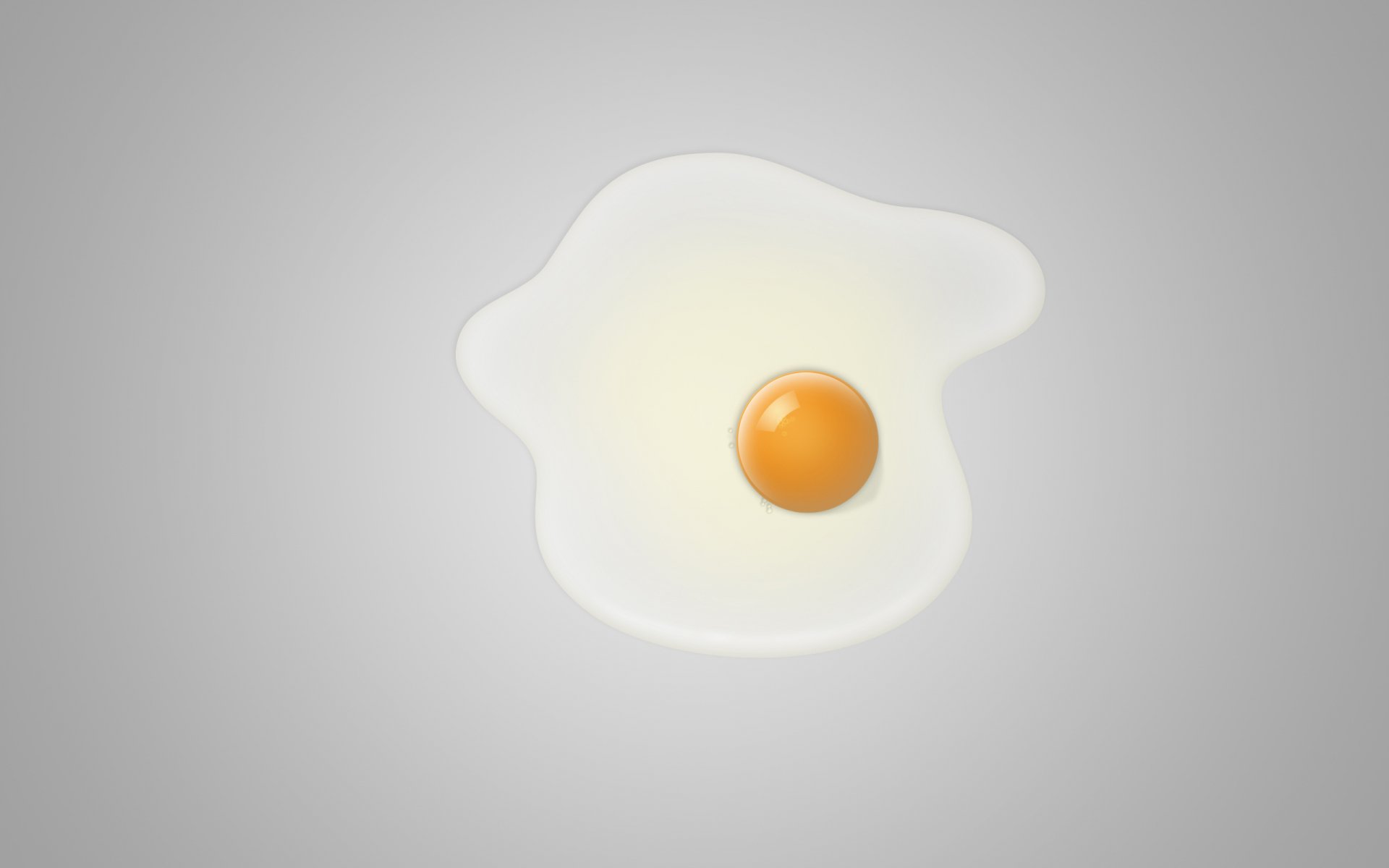 2K Quad HD PC desktop wallpaper: minimal fried egg centered on a soft gray gradient background — food, egg.