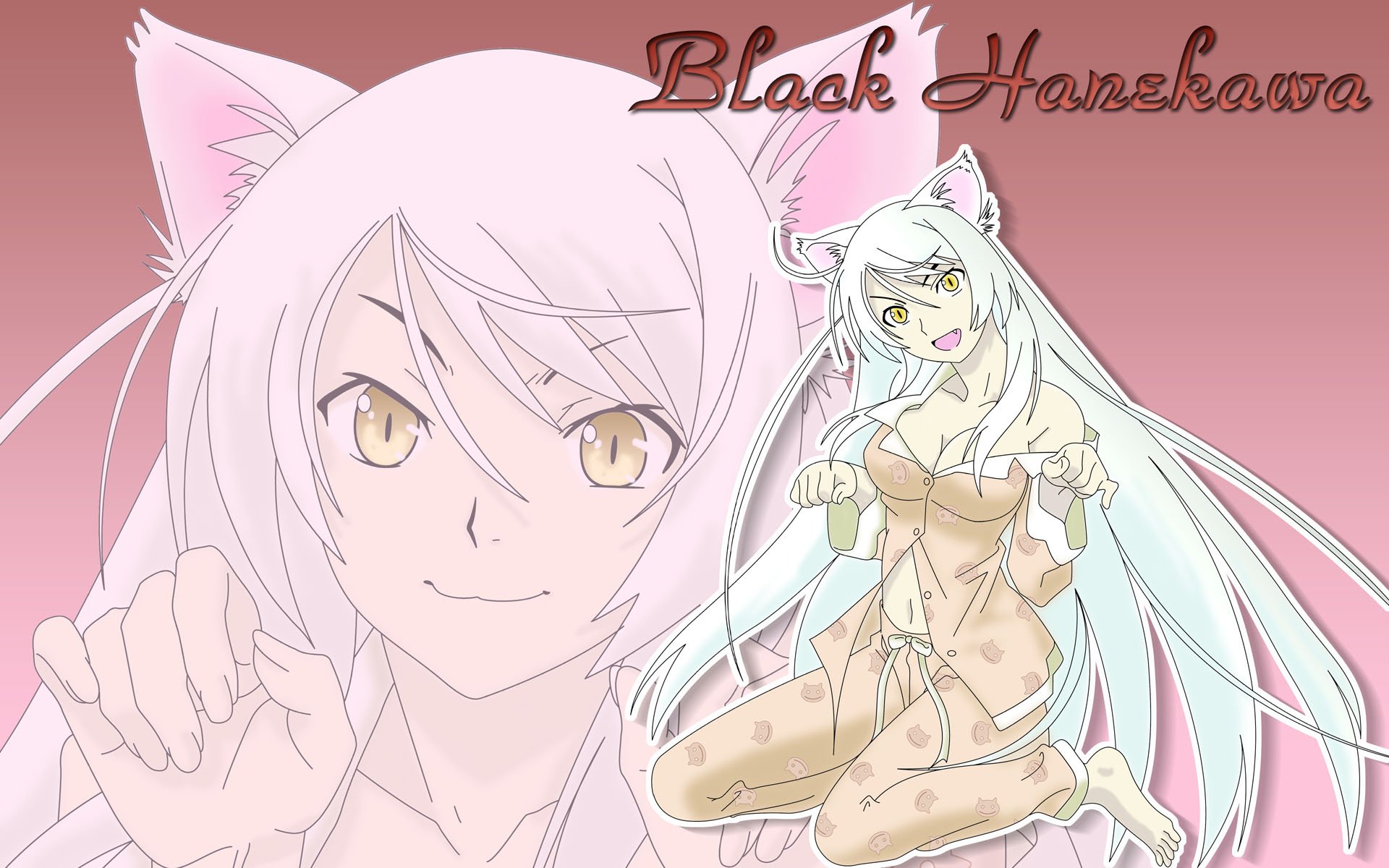 Download Black Hanekawa Tsubasa Hanekawa Anime Monogatari (Series) HD Wallpaper