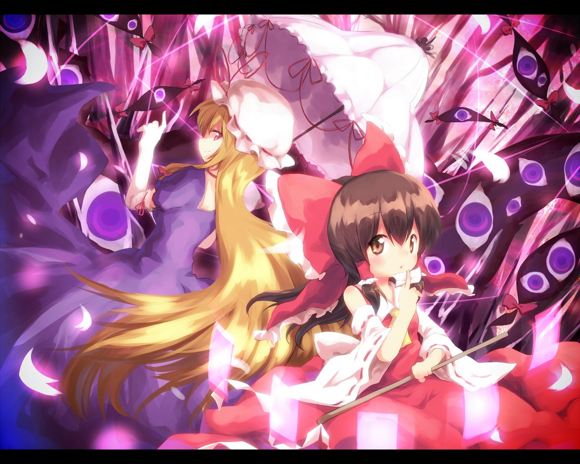 Download Yukari Yakumo Reimu Hakurei Anime Touhou HD Wallpaper