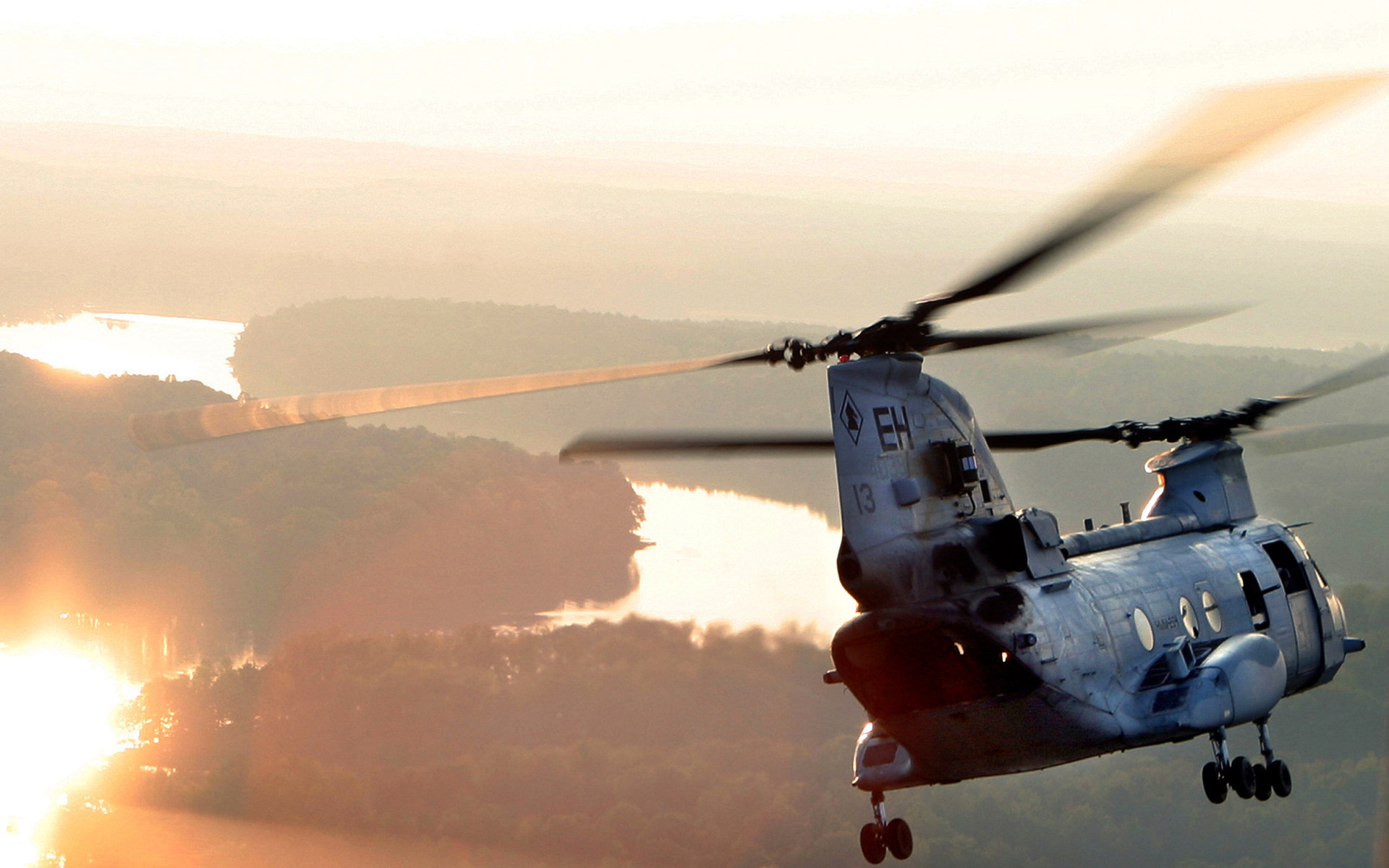 Military Boeing Vertol CH-46 Sea Knight HD Wallpaper | Background Image