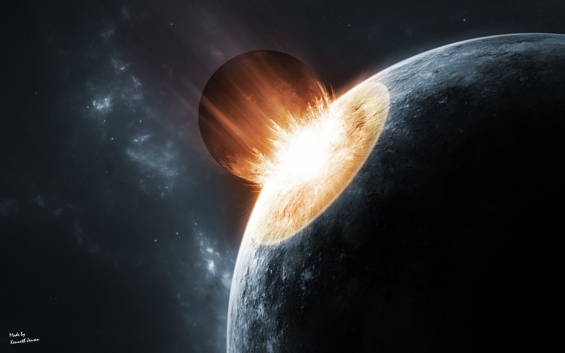 Download Sci Fi Collision HD Wallpaper
