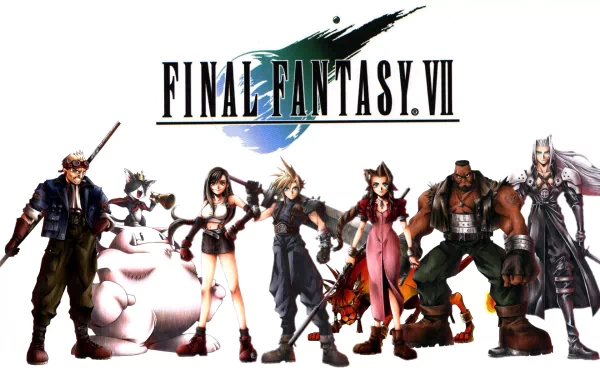 Red XIII Sephiroth (Final Fantasy) Barret Wallace Aerith Gainsborough Tifa Lockhart Cait Sith Cid Highwind Cloud Strife video game Final Fantasy VII HD Desktop Wallpaper | Background Image