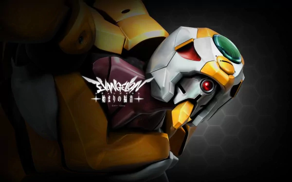 HD PC wallpaper featuring Evangelion Unit-00 from the anime Neon Genesis Evangelion with a dark, detailed background and the series logo.