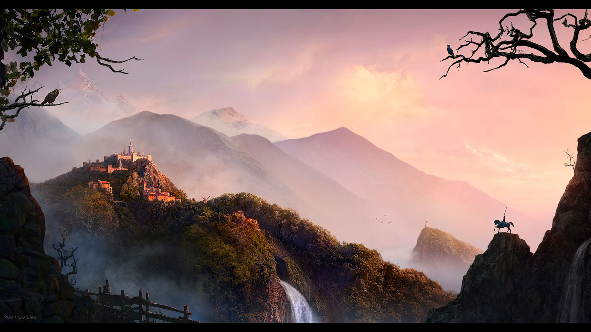 Fantasy Landscape HD Wallpaper by Stas Lobachev