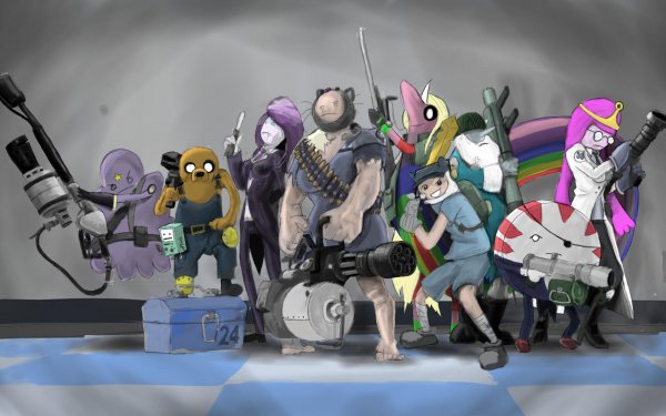Video Game Crossover Adventure Time Team Fortress 2 HD Wallpaper | Background Image