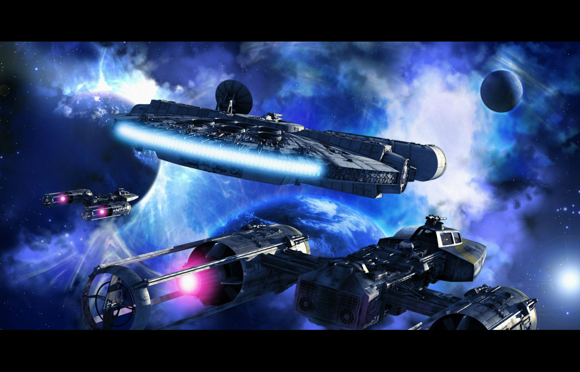 Download Millennium Falcon Planet Space Spaceship Sci Fi Star Wars Hd