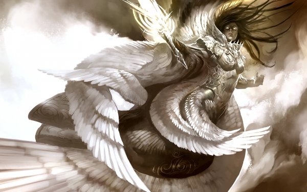 Fantasy Gods Sword Angel Seraphim Light HD Wallpaper | Background Image
