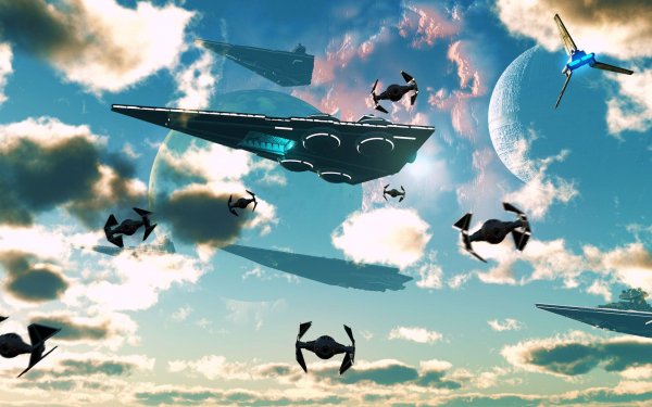 Sci Fi Star Wars Star Destroyer TIE Fighter HD Wallpaper | Background Image