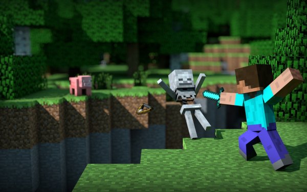 Video Game Minecraft Mojang Skeleton Steve HD Wallpaper | Background Image