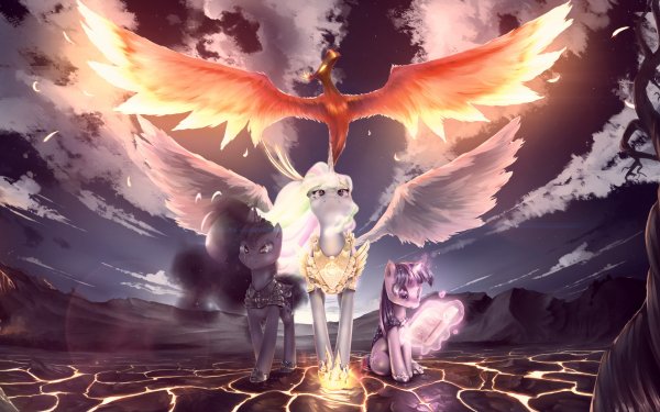 TV Show My Little Pony: Friendship is Magic My Little Pony Twilight Sparkle Princess Celestia Princess Luna Phoenix Magic Twilight HD Wallpaper | Background Image