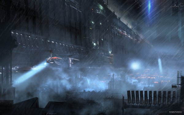 Sci Fi City Spaceship HD Wallpaper | Background Image