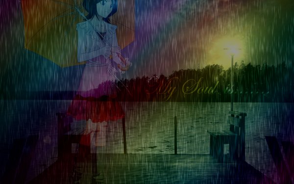 Anime Bleach Rain Rainbow Rukia Kuchiki HD Wallpaper | Background Image