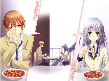 Yuzuru Otonashi Kanade Tachibana Anime Angel Beats! HD Desktop Wallpaper | Background Image