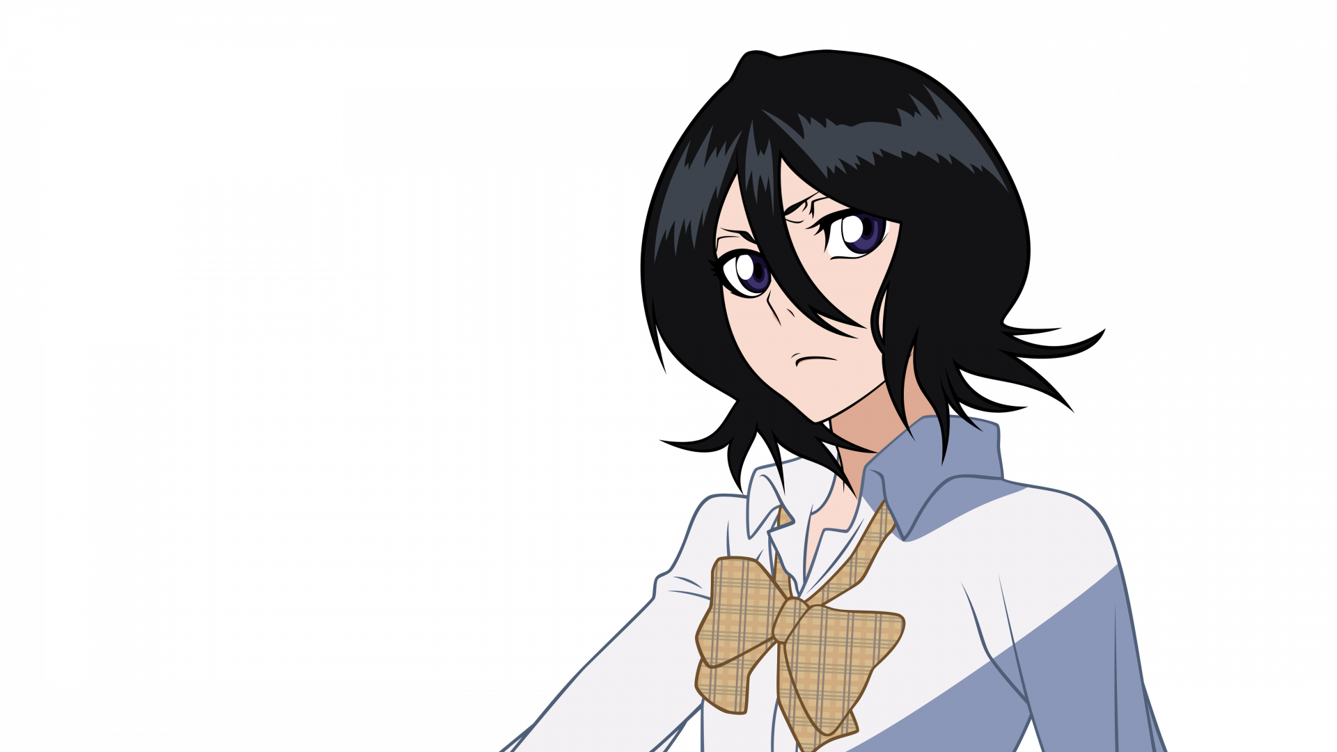 Rukia Kuchiki from the anime Bleach, depicted in a detailed 4K Ultra HD PC desktop wallpaper with sharp colors and expressive features.