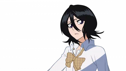Rukia Kuchiki from the anime Bleach, depicted in a detailed 4K Ultra HD PC desktop wallpaper with sharp colors and expressive features.