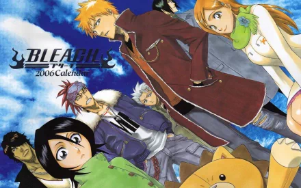 Yasutora Sado Tōshirō Hitsugaya Renji Abarai Uryu Ishida Ichigo Kurosaki Rukia Kuchiki Kon (Bleach) Orihime Inoue Anime Bleach HD Desktop Wallpaper | Background Image