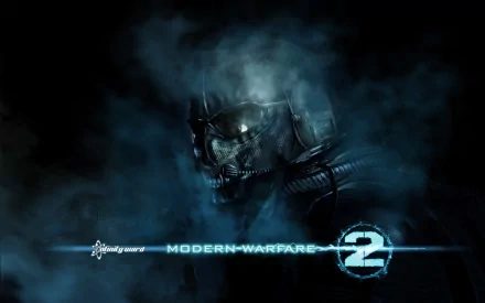 HD desktop wallpaper featuring a soldier from Call of Duty: Modern Warfare 2, set against a dark, smoky background, showcasing the game's immersive atmosphere.