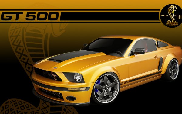 Vehicles Ford Mustang Shelby GT500 Ford Gold Car Ford Mustang HD Wallpaper | Background Image