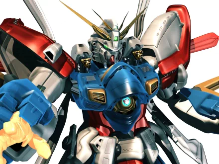 HD desktop wallpaper and background featuring a vibrant, detailed illustration of a Gundam from the anime series, showcasing its intricate armor and striking color scheme.