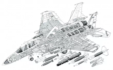 McDonnell Douglas F-15 Eagle aircraft military schematic HD Desktop Wallpaper | Background Image