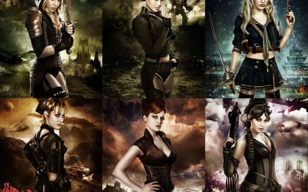 Abbie Cornish Jamie Chung Emily Browning Babydoll (Sucker Punch) Sweet Pea (Sucker Punch) Amber (Sucker Punch) movie Sucker Punch HD Desktop Wallpaper | Background Image