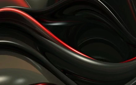 Abstract black wallpaper featuring smooth, flowing shapes and vibrant red accents, creating a striking and modern visual for desktop backgrounds.