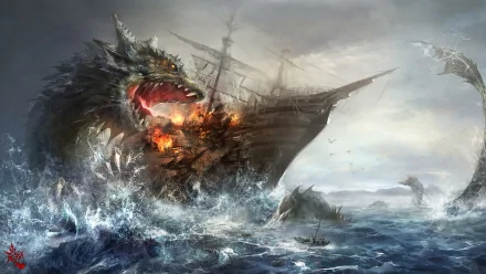 fantasy sea monster HD Desktop Wallpaper | Background Image