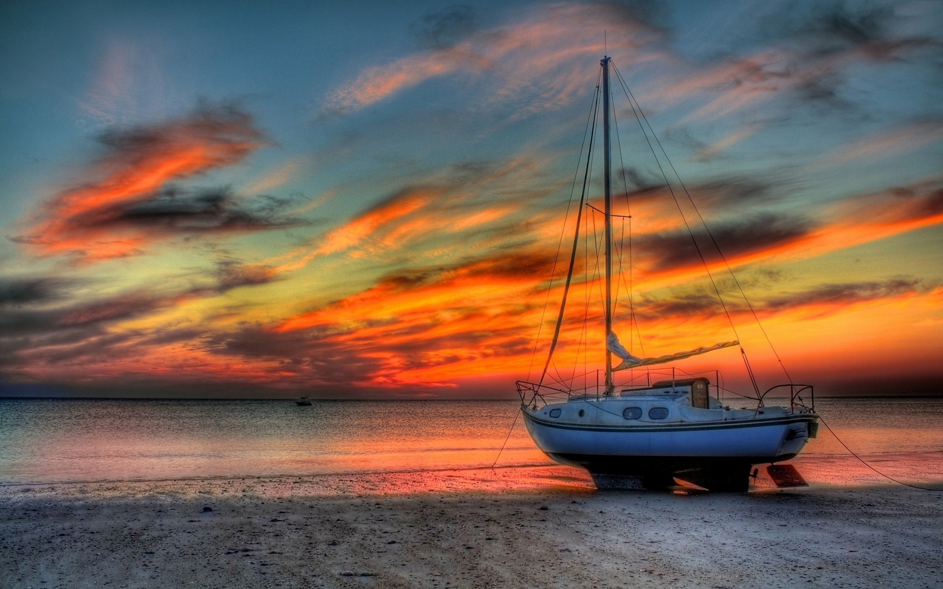 Download Ocean Sky Sailboat Vehicle Boat HD Wallpaper