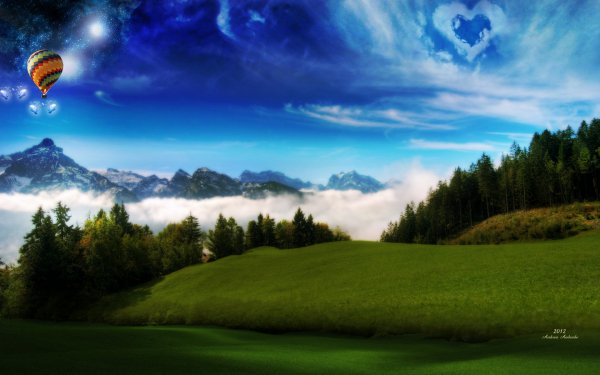Nature A Dreamy World Field Green HD Wallpaper | Background Image