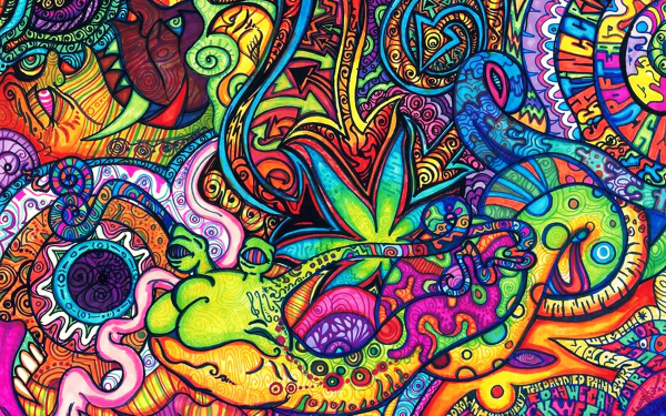 Artistic Psychedelic Colors Bright Trippy Rainbow HD Wallpaper | Background Image