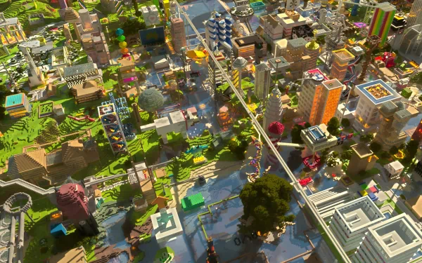 city video game Minecraft HD Desktop Wallpaper | Background Image