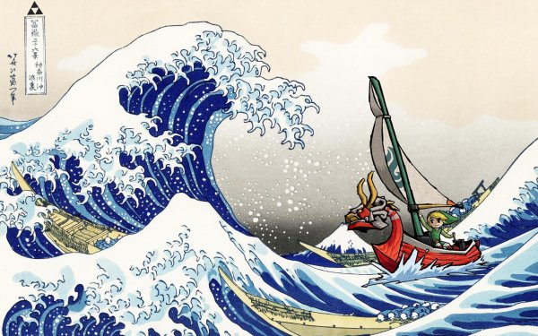 Jeux Vidéo The Legend of Zelda: The Wind Waker Zelda Link The Great Wave off Kanagawa Fond d'écran HD | Image