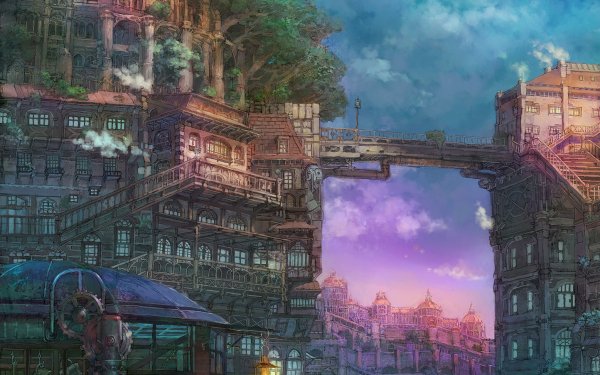 Anime Ciudad Fondo de pantalla HD | Fondo de Escritorio
