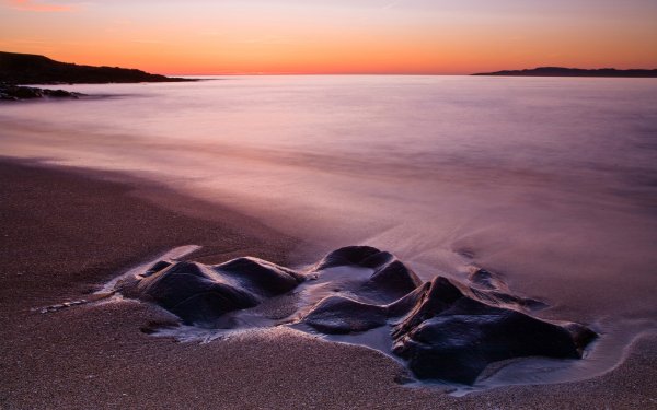 Tierra/Naturaleza Playa Dusk Sea Shoreline Fondo de pantalla HD | Fondo de Escritorio