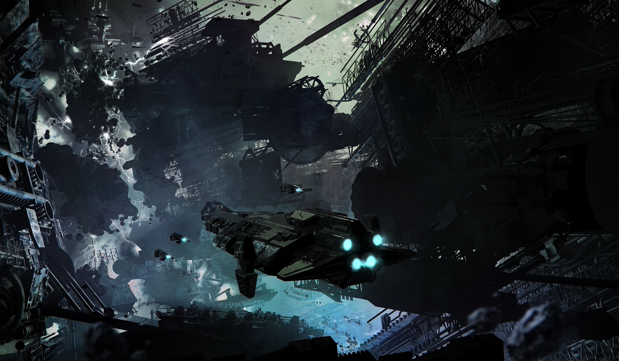 Sci Fi Spaceport HD Wallpaper | Background Image