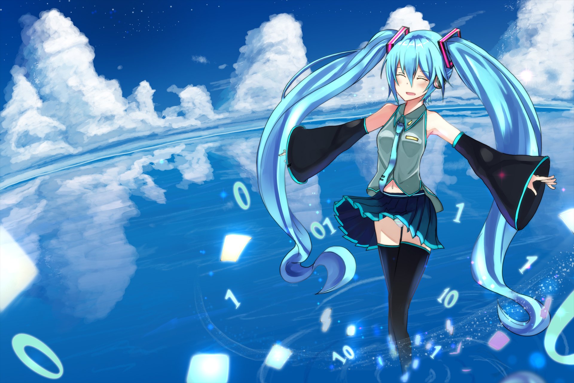 Download Sky Hatsune Miku Anime Vocaloid HD Wallpaper